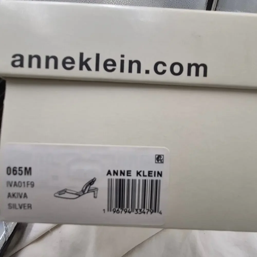 NEW Anne Klein Akiva Pointed Toe Slingback Pump silver kitten heel sandal sz 6.5_4